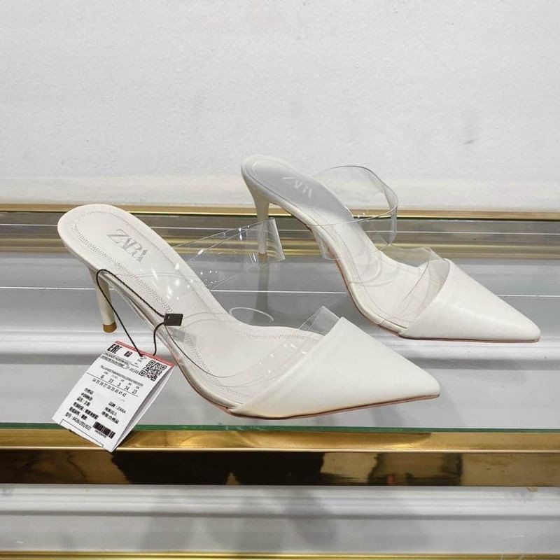 Guốc Trắng Mũi Nhọn 8Cm ( Ảnh Thật Cuối)