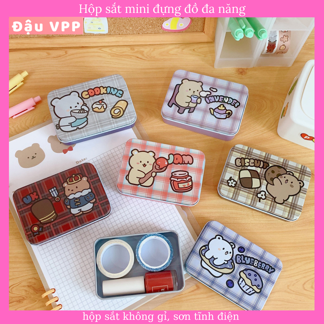 Hộp sắt mini đựng đồ đa năng