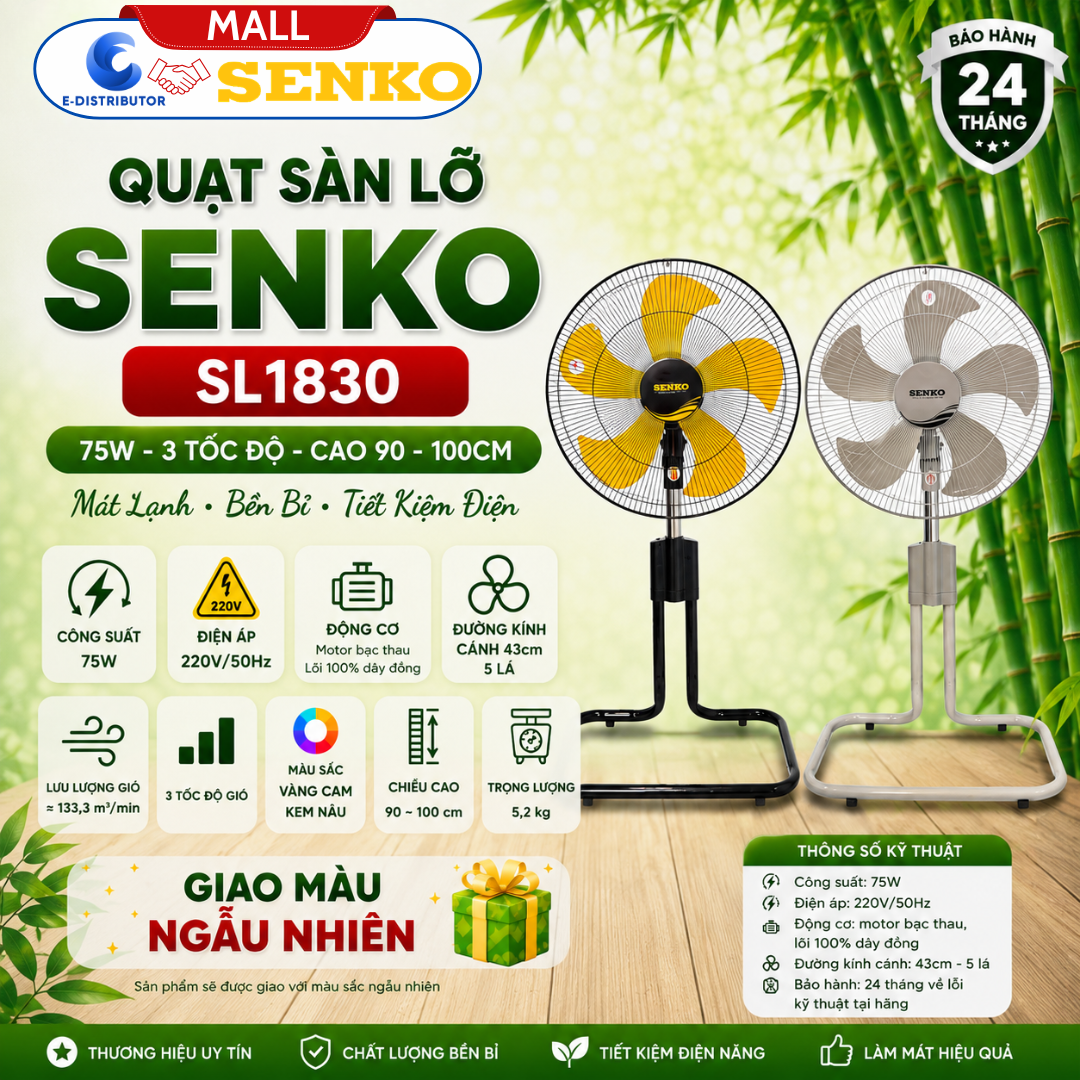 [Fast Shipping] Senko Floor Fan Sl1830 - Capacity 75W - Genuine Product