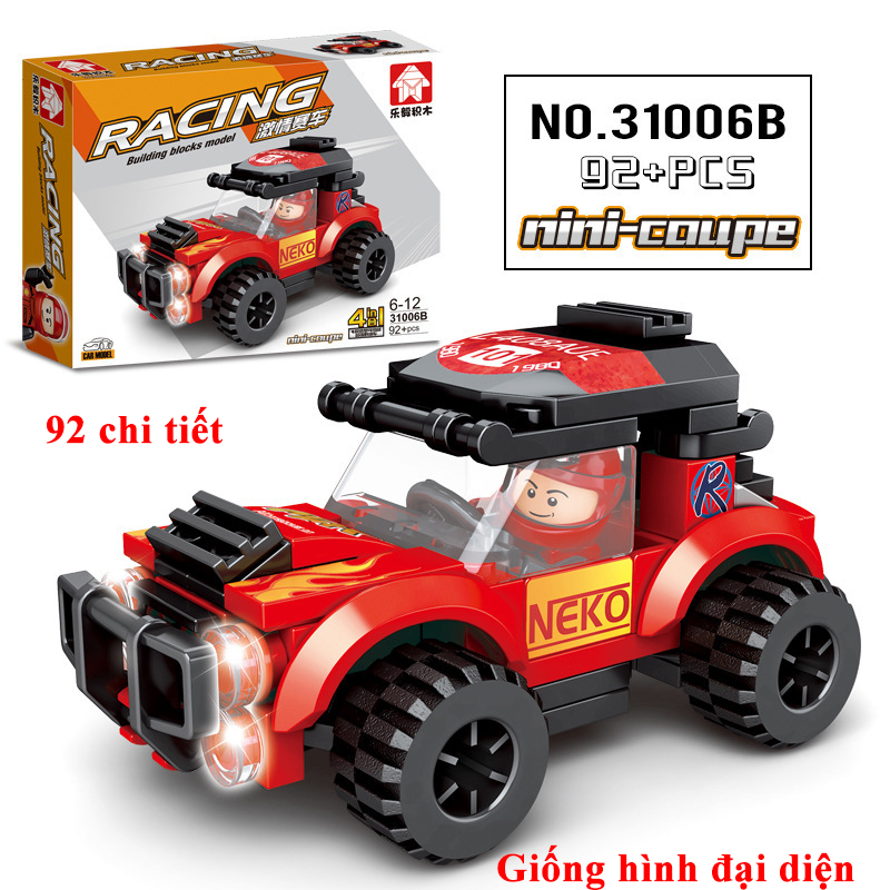 Bộ đồ chơi xếp hình Lego ô tô 31006B mô hình phát triển tư duy cho bé, cả nhà có thể cùng chơi và lắp ráp ( 92 chi tiết)