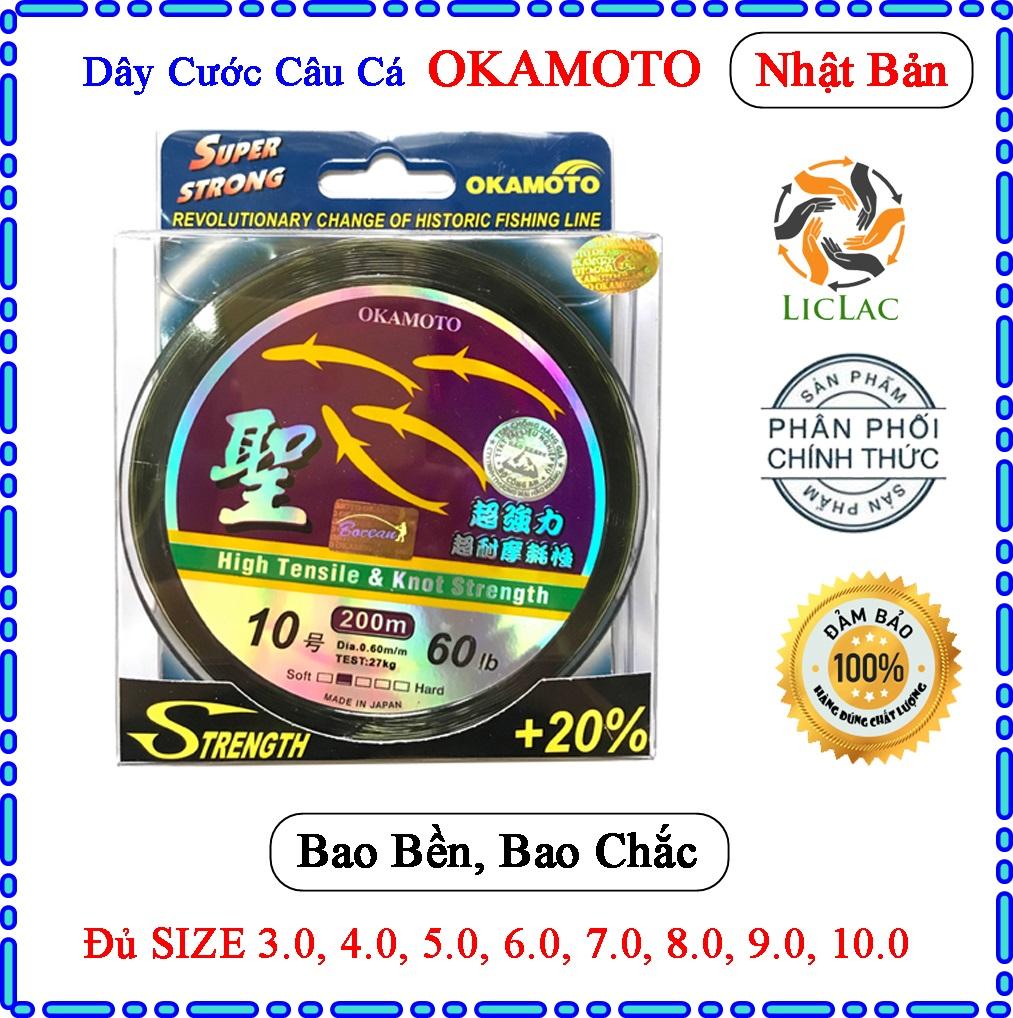 Dây cước câu cá Nhật Bản OKAMOTO dài 250m ( Đủ SIZE ) – Dây cước câu Siêu Bền