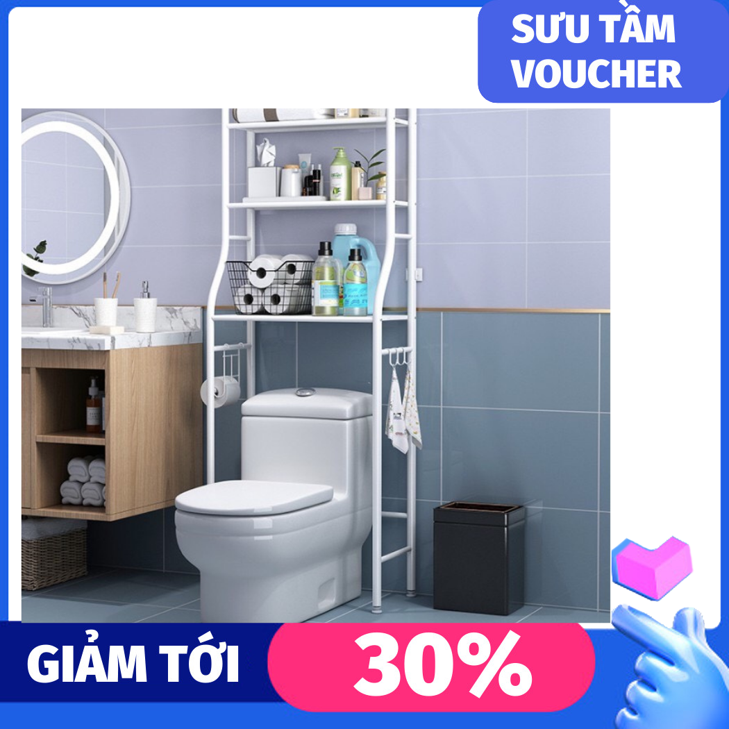 Kệ để đồ trên bồn cầu tiện lợi 3 tầng, kệ nhà vệ sinh kèm ảnh thật, kệ toilet