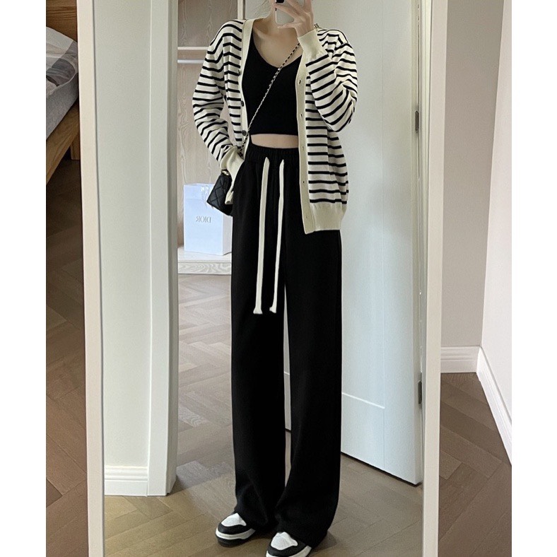 Quần nỉ ống rộng Ulzzang Unisex 5 màu, Quần culottes nữ ống suông chất nhung tăm dày dặn Okélla (Có ảnh Shop chụp)