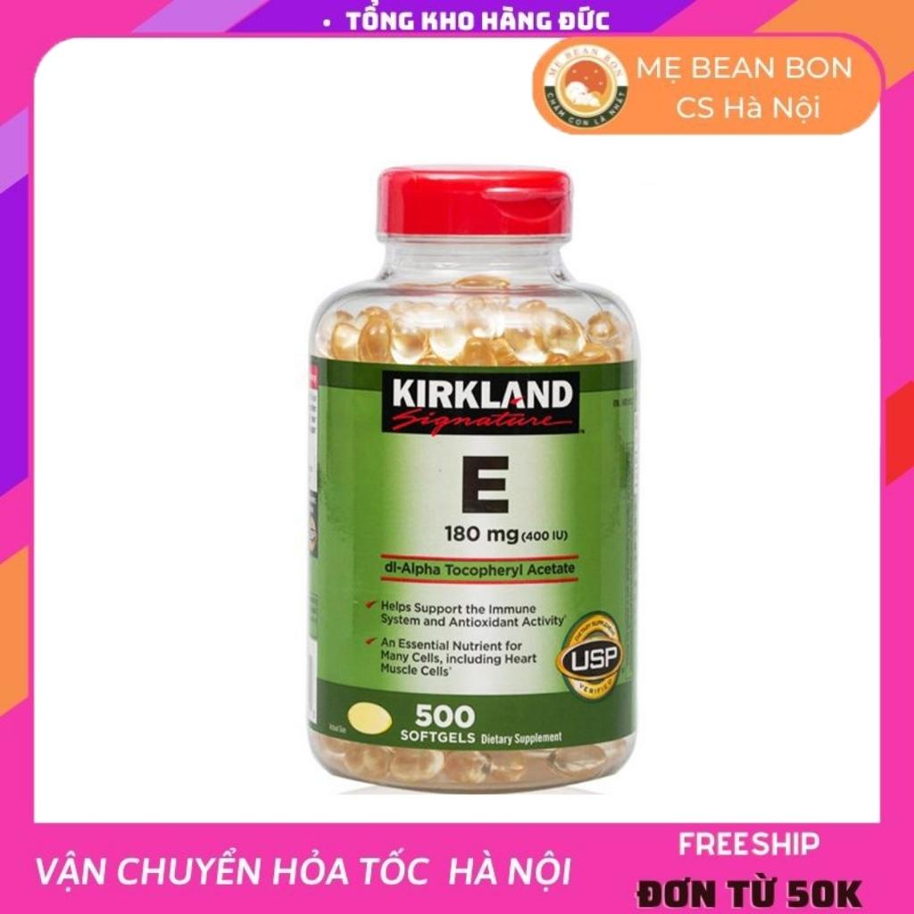 Vitamin E kirkland 400 IU Mỹ 500v giúp trẻ hóa da chống lão hóa cho phụ nữ từ 12 tuổi trở lên - mẹ bean bon