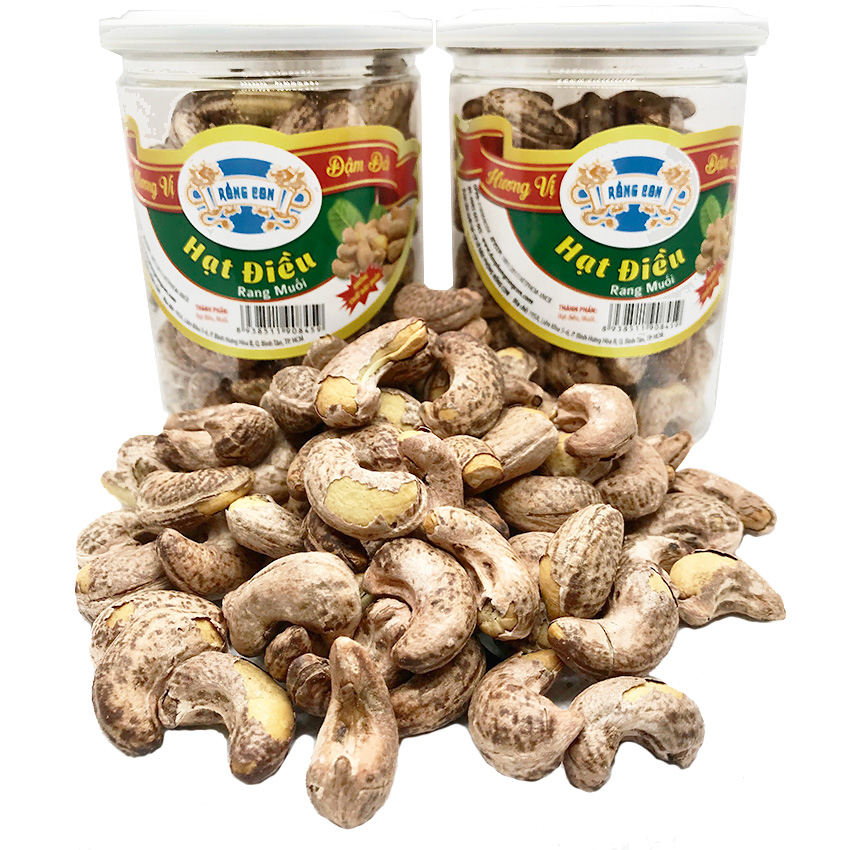 [HCM][TẾT] Hạt Điều Rang Muối Hộp Pet 250g Thương Hiệu Rồng Con - Đồ Ăn Vặt