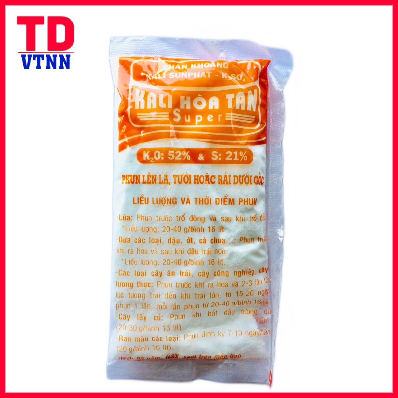 Phân khoáng Kali Sunphat K2SO4 - Gói 100GR