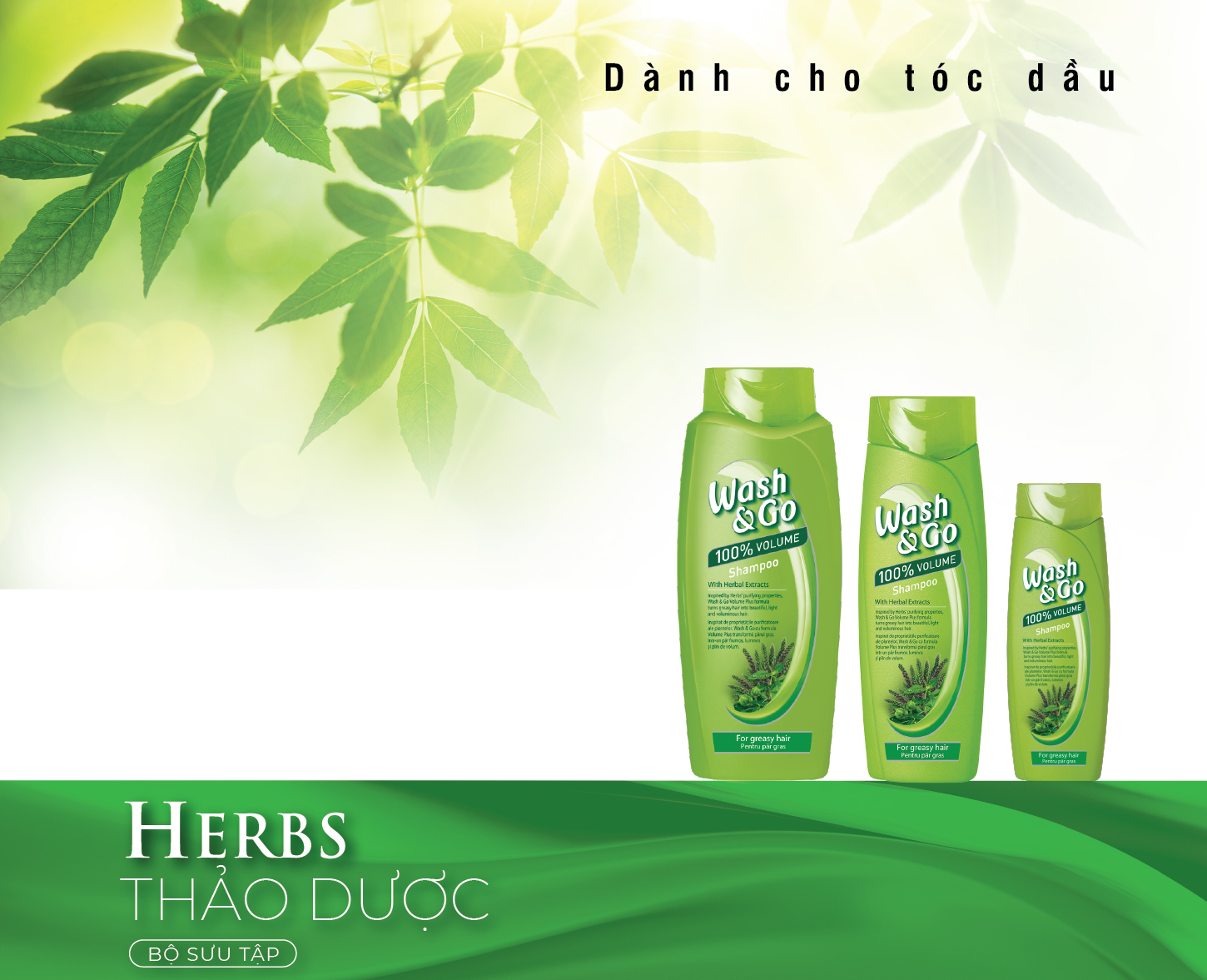 Dầu gội wash&go thảo dược dành cho tóc dầu