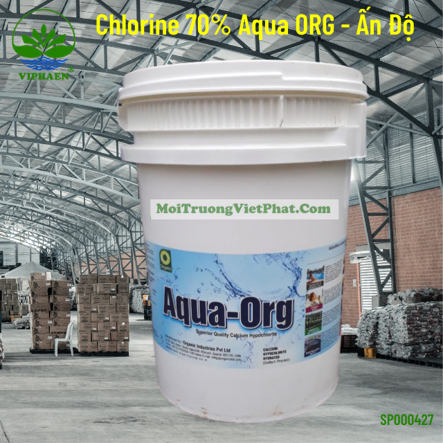 [Giá sỉ] Clorine 70% Aqua ORG Ấn Độ, Bột clorua vôi, Chlorine khử trùng (Thùng 45 kg)