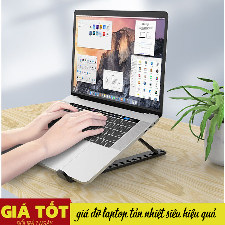 Giá đỡ laptop nhôm gấp gọn chỉnh độ cao giúp tản nhiệt cho macbook ipad surface - giá đỡ máy tính để bàn gấp gọn