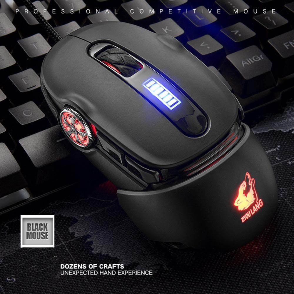Chuột Wrangler Cơ Internet Free Wolf V6 Macro Độ Nét top EBAY AliExpress Wish (Đen)