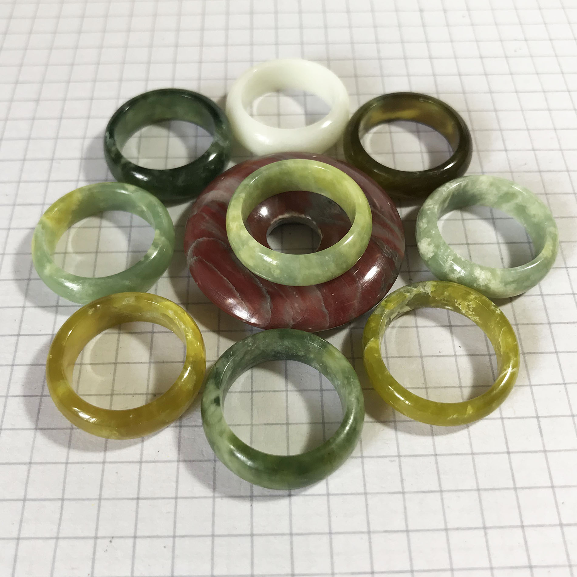 [HCM]Nhẫn ngọc cẩm thạch nhiều màu cho các mệnh kim mộc thủy hỏa thổ ( ngọc thật của Việt Nam)