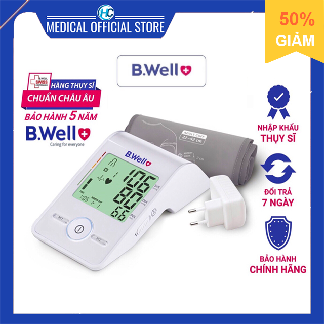 Máy đo huyết áp bắp tay điện tử tự động B.Well Med 55  BWell Thuỵ Sĩ
