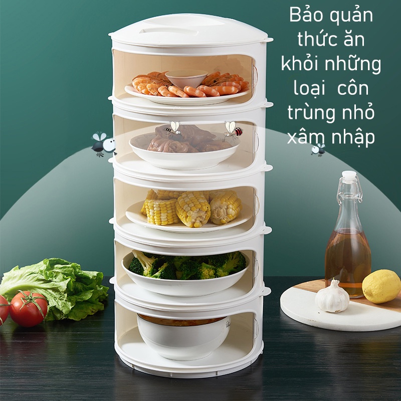 Lồng bàn giữ nhiệt đa năng đậy thức ăn 5 tầng mẫu mới 2021 - lồng bàn giữ nhiệt thực phẩm - Hộp đựng đồ ăn chống bụi, côn trùng - lồng bàn đậy thức ăn giữ nhiệt nhiều tầng - hộp đựng thức ăn.