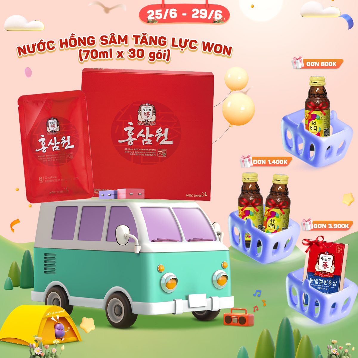 Nước Hồng Sâm Won Hàn Quốc KGC Jung Kwan Jang (70ml x 30 gói)