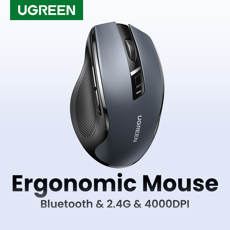 Ugreen chuột không dây wireless mouse bluetooth 5.0 2.4g dual mode chuột không 4000 dpi 15m silent clicking for macbook tablet laptop ipad pc mice mouse model:90855