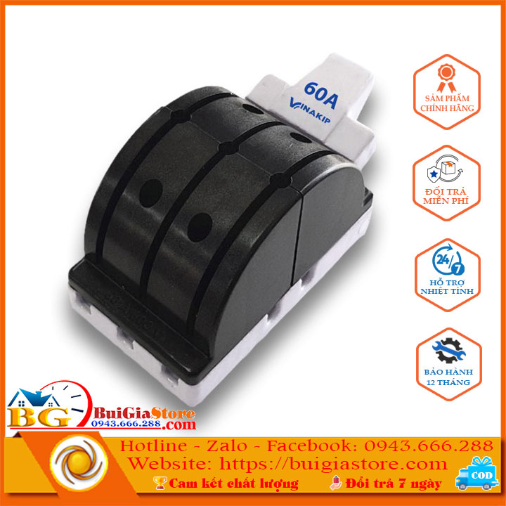 Cầu dao đế sứ đảo chiều 30a - 60a - 100a 3 pha 600v cực đúc vinakip