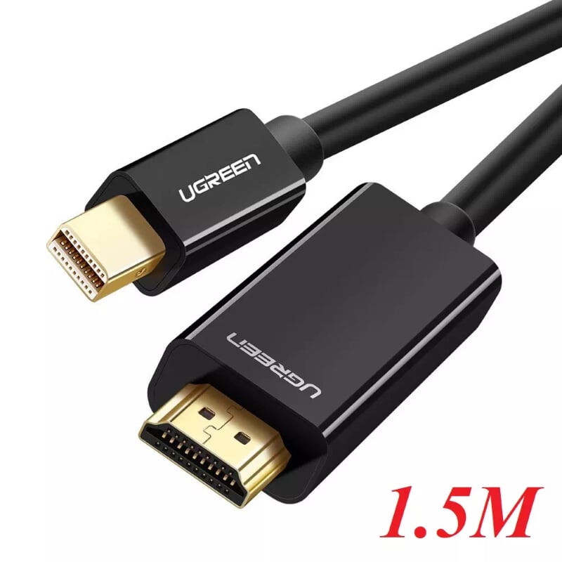 Ugreen 20848 1.5m màu đen cáp chuyển đổi mini dp sang hdmi hỗ trợ phân phải 4k x 2k md101