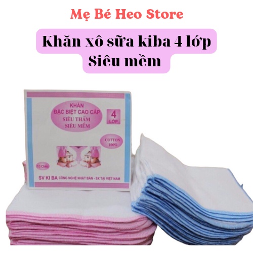 Sét 5 Khăn Xô Sữa Kiba 4 Lớp Mềm Mại An Toàn Cho Làn Da Bé Yêu