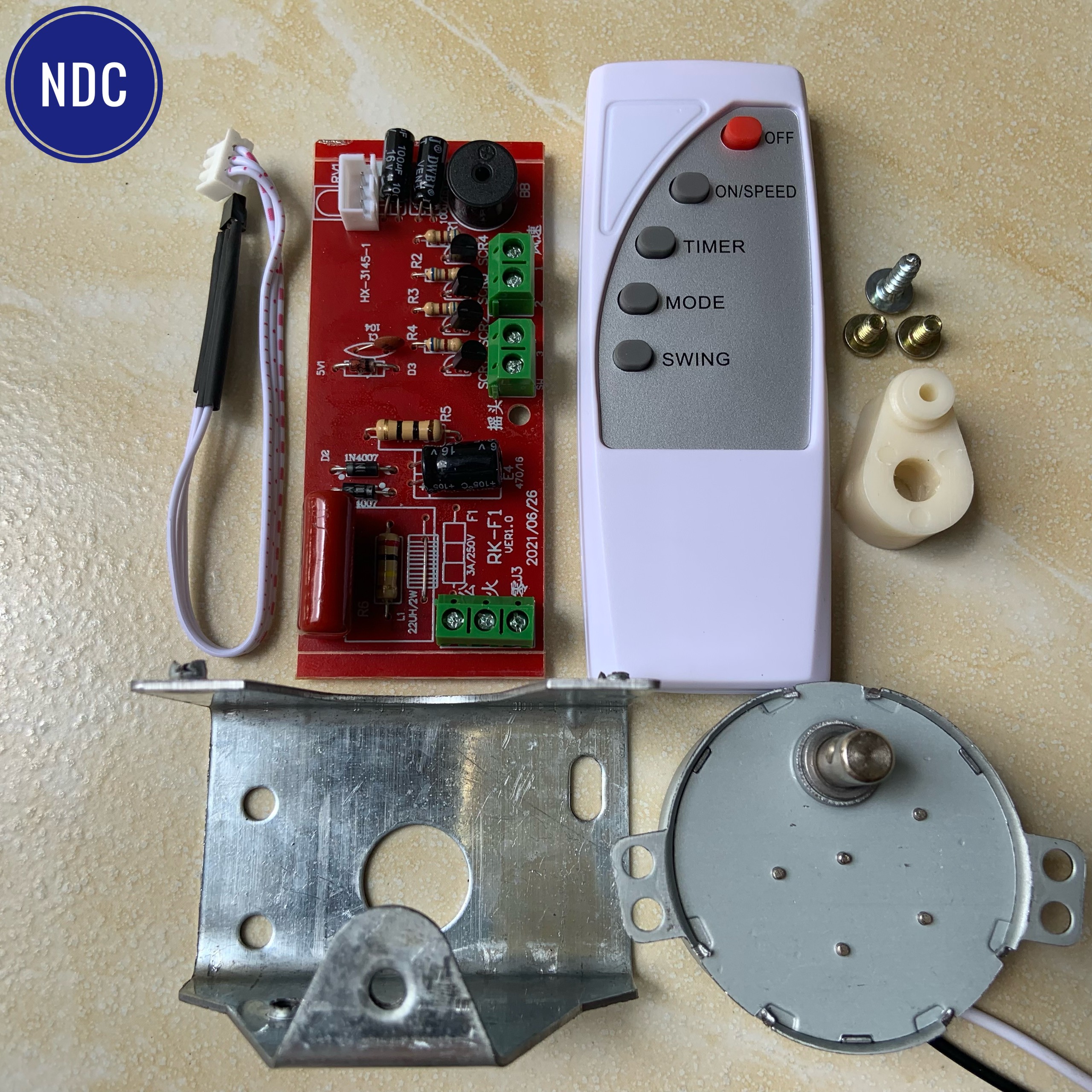 Phụ Kiện Rời Bộ Mạch Điều Khiển Quạt Từ Xa, Túp Năng Đài Loan, Giá Đỡ Sắt (Chống chảy)