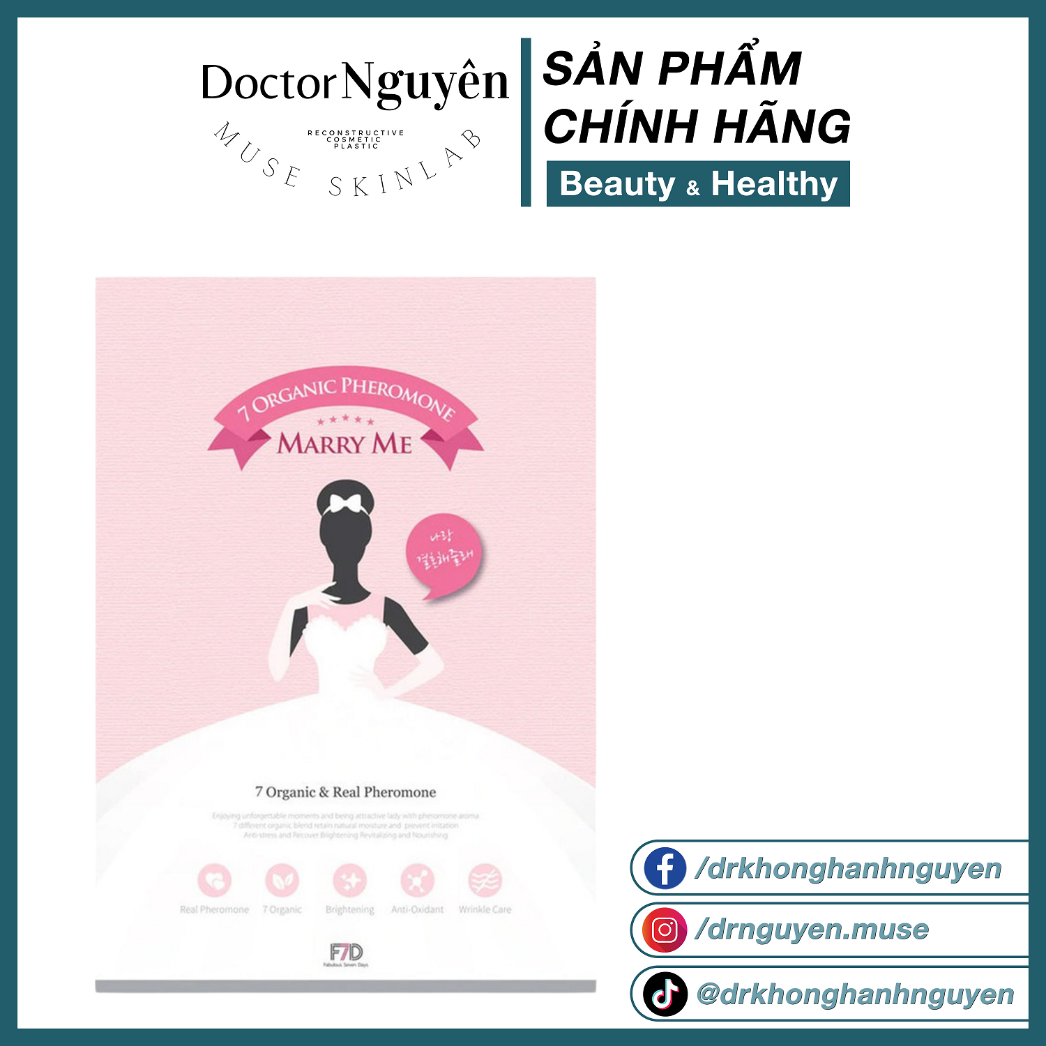 Mặt nạ dưỡng sáng da cô dâu fabulous seven days marry me mask sheet