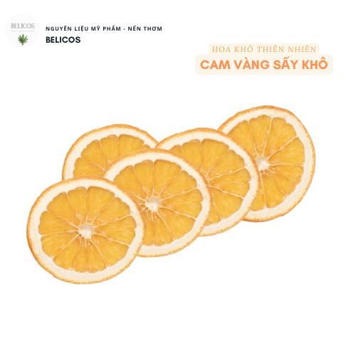 Lát cam vàng sấy khô decord, trang trí nến, pha trà - Cam vàng lát tròn tự nhiên
