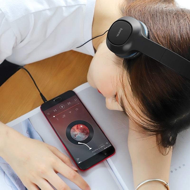 Bộ đôi tai nghe chụp tai và nhét tai có dây Hoco W24 Enlighten âm thanh cực hay - Hãng phân phối chính thức - Nhất Tín Computer