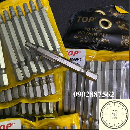 Mũi siết máy lục giác chuôi lục giác 6mm TOP dài 65mm hàng chính hãng