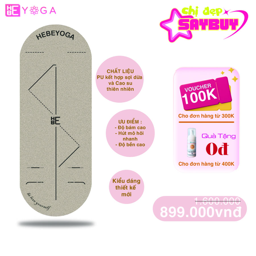 Thảm tập yoga định tuyến xơ dừa pu cao su kiểu dáng hình oval cao cấp