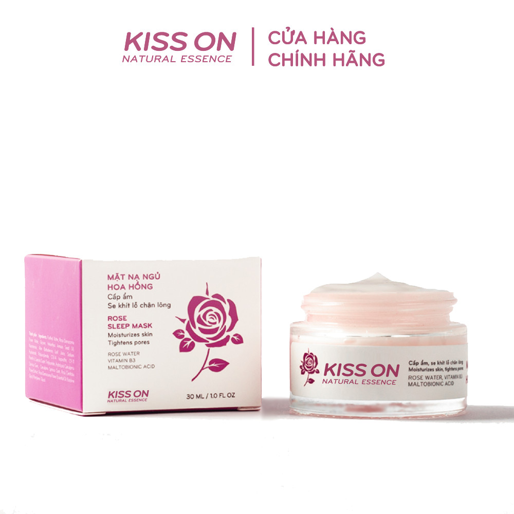 Mặt nạ ngủ hoa hồng KISSON 30ml cấp ẩm chuyên sâu cho da, se khít lỗ chân lông, làm sáng và đều màu da từ sâu bên trong