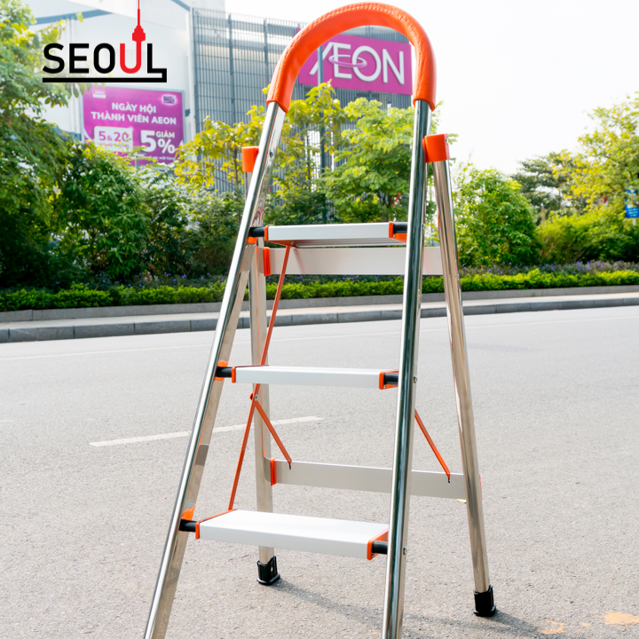 Thang nhôm ghê 3 bậc SEOUL bảo hành 24 tháng có FE FDA hàng chuẩn
