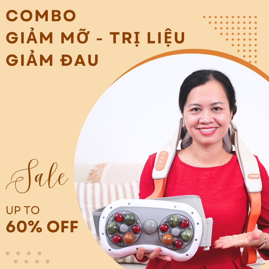 Combo Máy Massage Đá Nóng Emma Mart và Máy Massage Cổ Keepfit by Emma - Giảm mỡ thừa, trị liệu