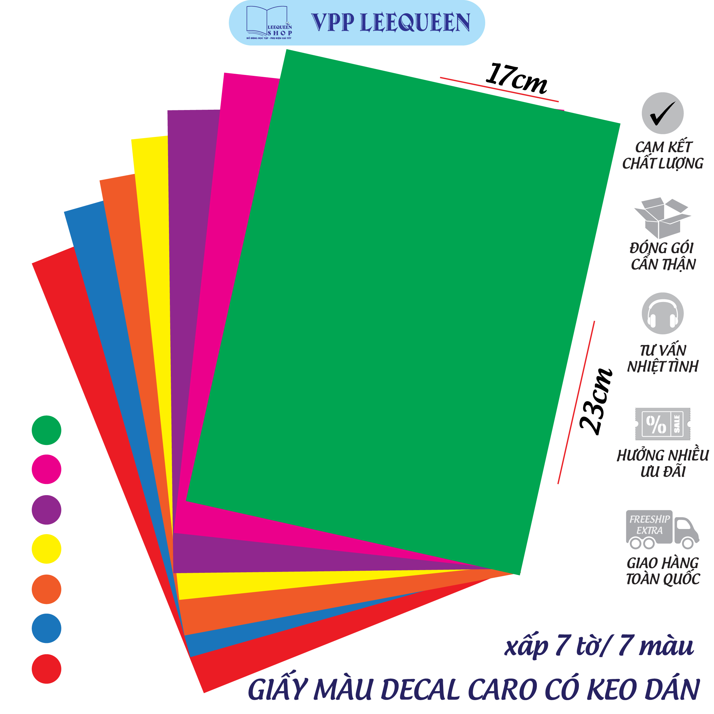 Xấp 70 tờ giấy màu thủ công decal có keo dán kẻ ca rô khổ 17x23cm