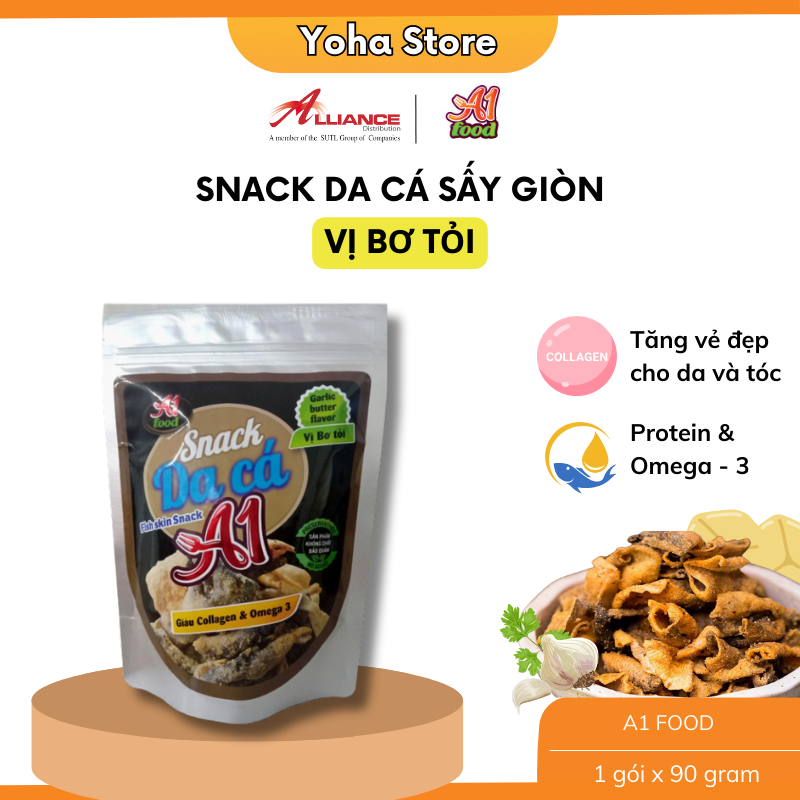 Snack da cá sấy giòn hương vị thơm ngon, đậm đà - 90gram