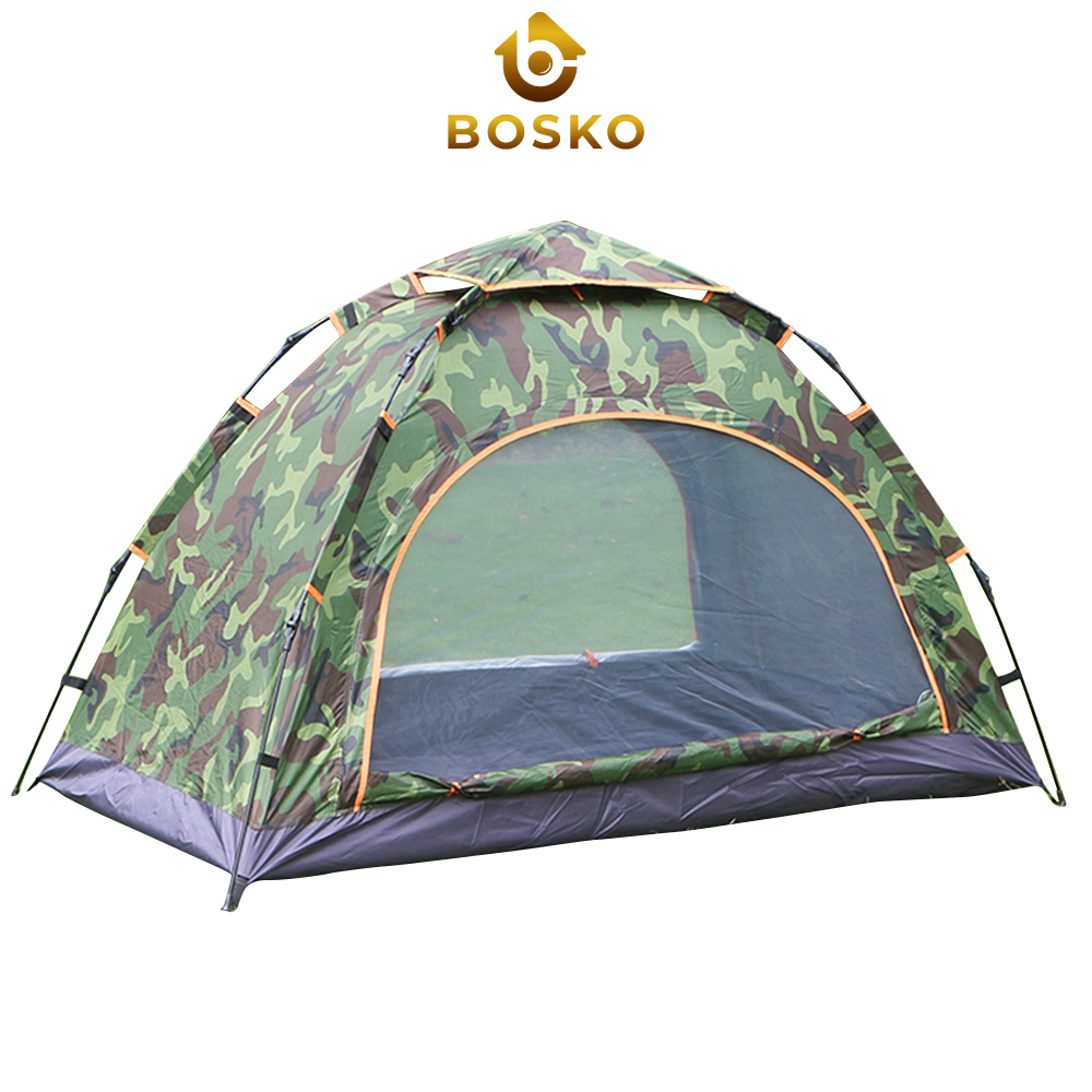 BOSKO - Lều cắm trại du lịch tự bung 2 cửa cỡ lớn có lớp màn chống muỗi cao cấp