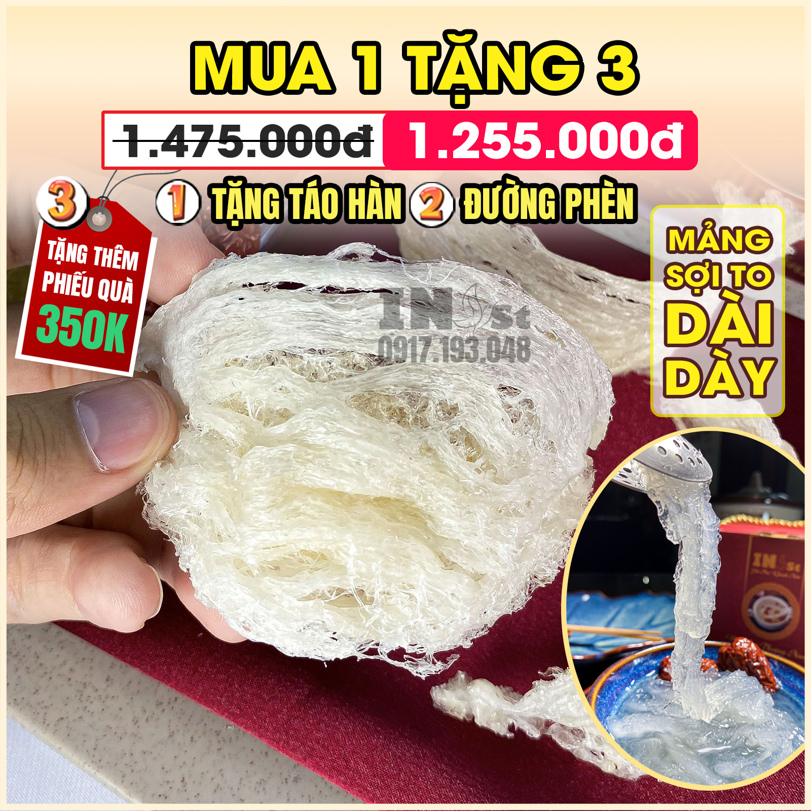 24g yến rút lông khô nguyên chất yến rút lông siêu sợi super vip - yến sào rút lông khánh hòa inest