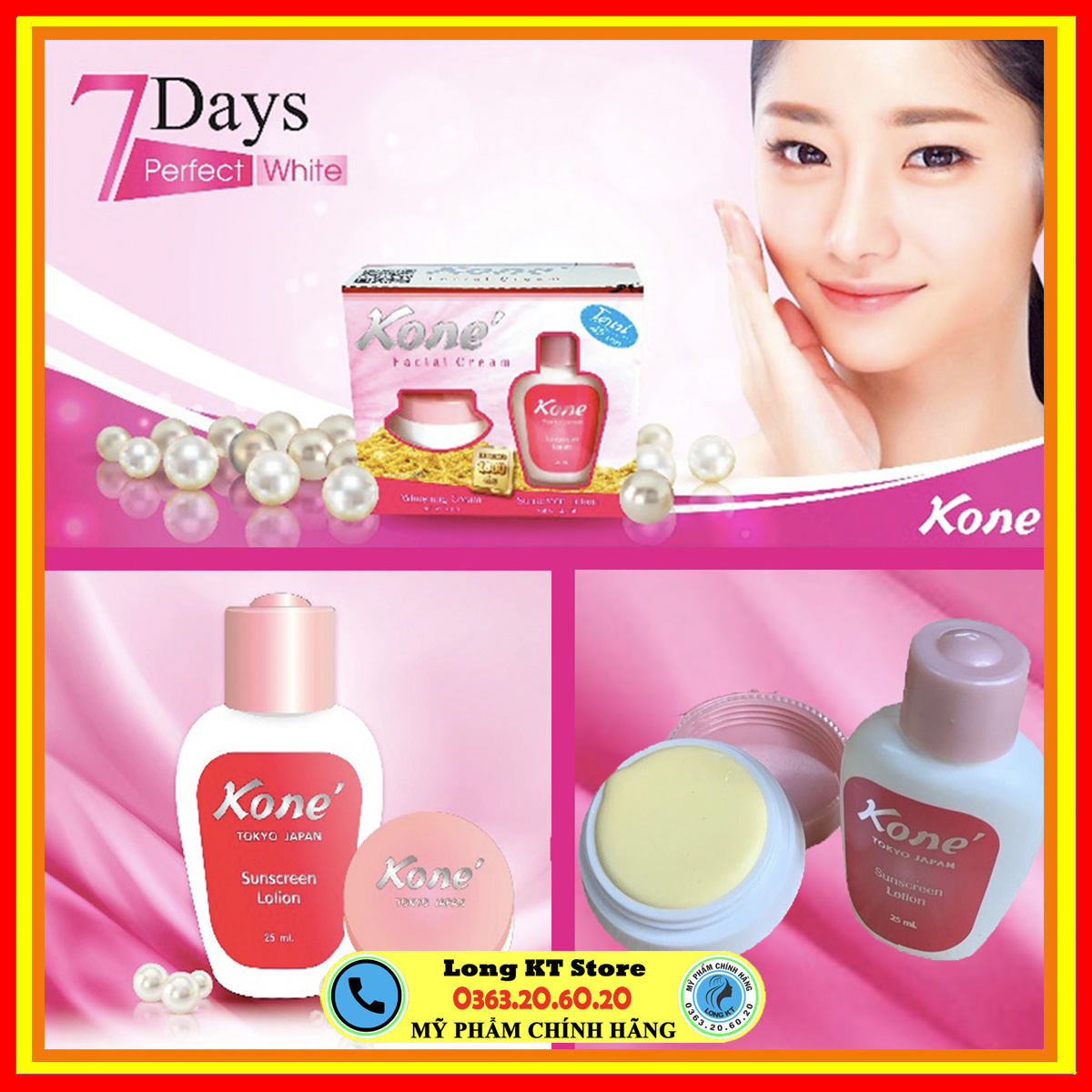 [Koné]Bộ Kem Trắng Da Chống Nắng Trừ Nám Kone Facial Cream Thái Lan