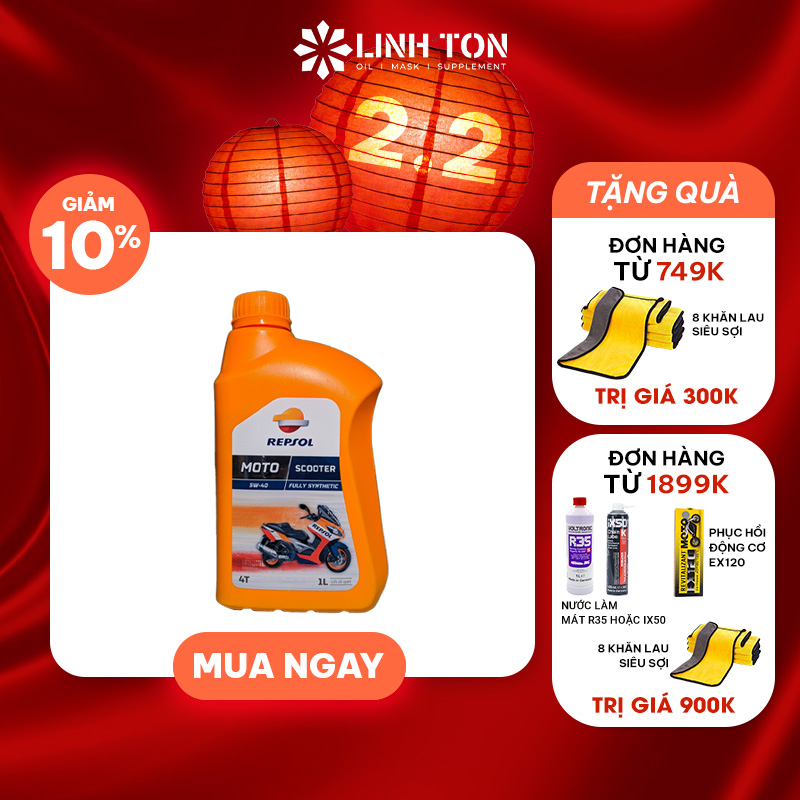 Nhớt xe tay ga Repsol Scooter 5w40 nhiều dung tích