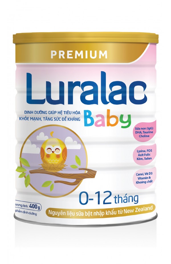 Sữa bột luralac baby 400g - 900g dành cho trẻ từ 0 - 12 tháng tuổi.