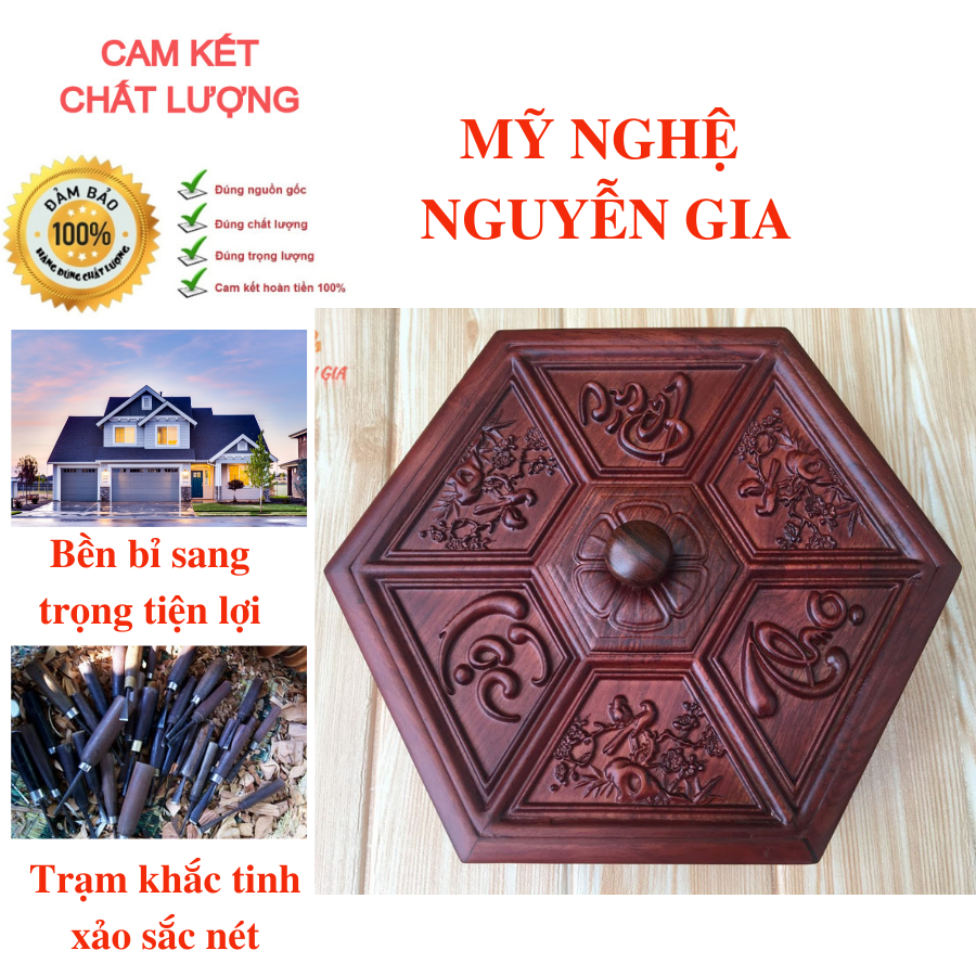 [SANG TRỌNG ĐẲNG CẤP] Khay đựng bánh kẹo tết mứt tết sang trọng bằng gỗ mẫu Phúc Lộc Thọ khắc laser trạm khắc tinh xảo sắc nét mang lại sức khỏe phúc vận tài lộc sự trường thọ cho gia đình