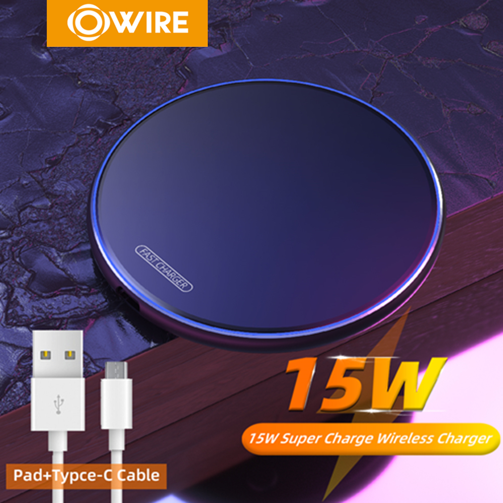 OWIRE Sạc Không Dây Sạc Nhanh 10W Đế Sạc Không Dây Có Đèn Led Báo Chuẩn QI An Toàn sạc không dây samsung sạc không dây iphone 8+/11/Pro X/XSmax sạc không dây xiaomi đế sạc không dây Samsung sạc không giây OPPO