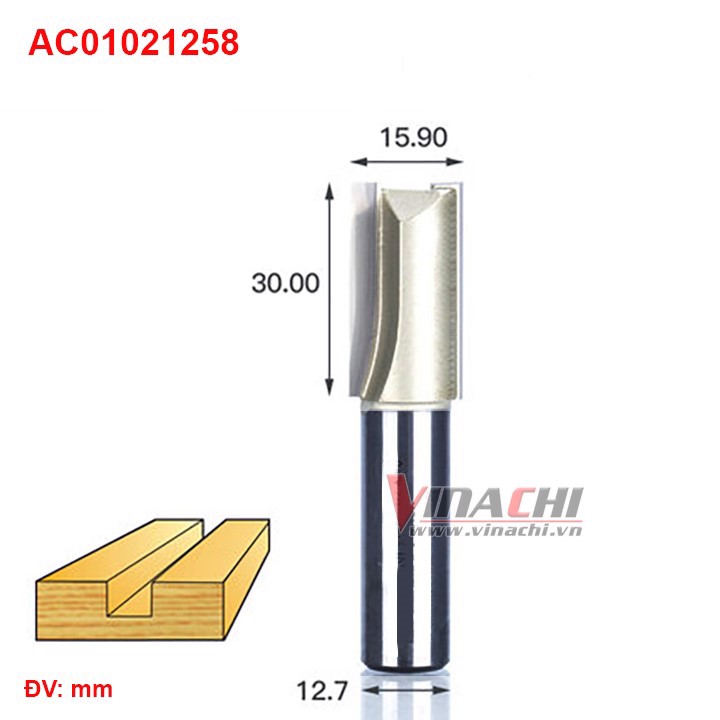 Mũi lấy nền ngắn ac0102 cốt 6.35 - mũi lấy nền ngắn ac0102 vinachi là dao phay đứng chuyên dùng để bào, gọt độ cong