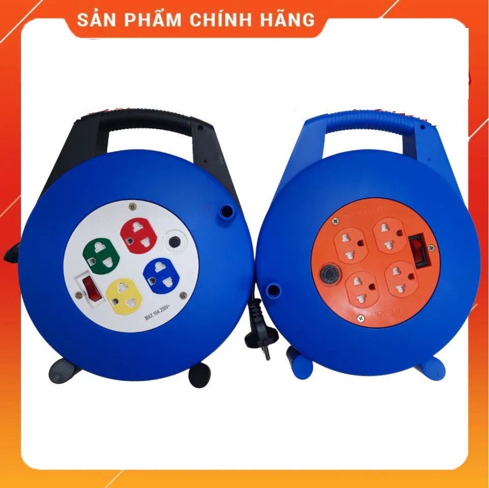 Ổ cắm tròn quay tay xách tay lioa 10 mét 10a xtd10-2-10a