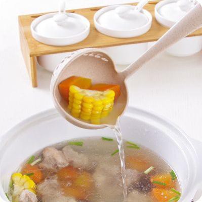 Muôi muỗng thìa múc canh lúa mạch có lỗ 2 trong 1
