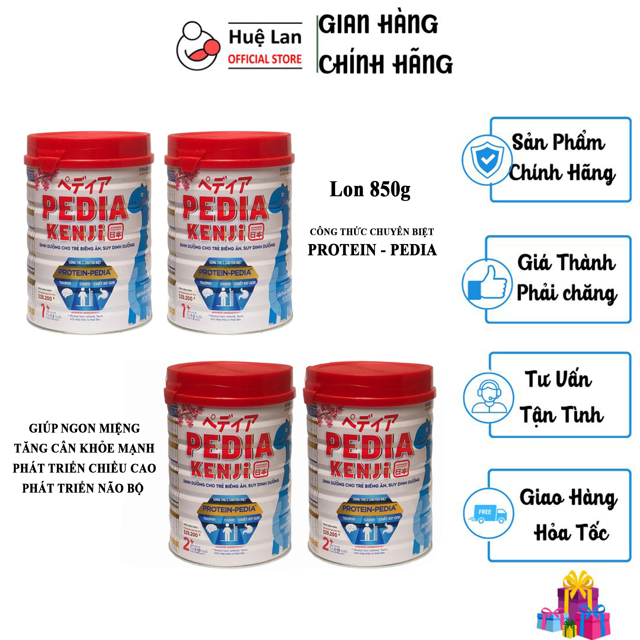 Combo 2 hộp sữa bột Vinamilk pedia kenji dinh dưỡng cho trẻ biếng ăn