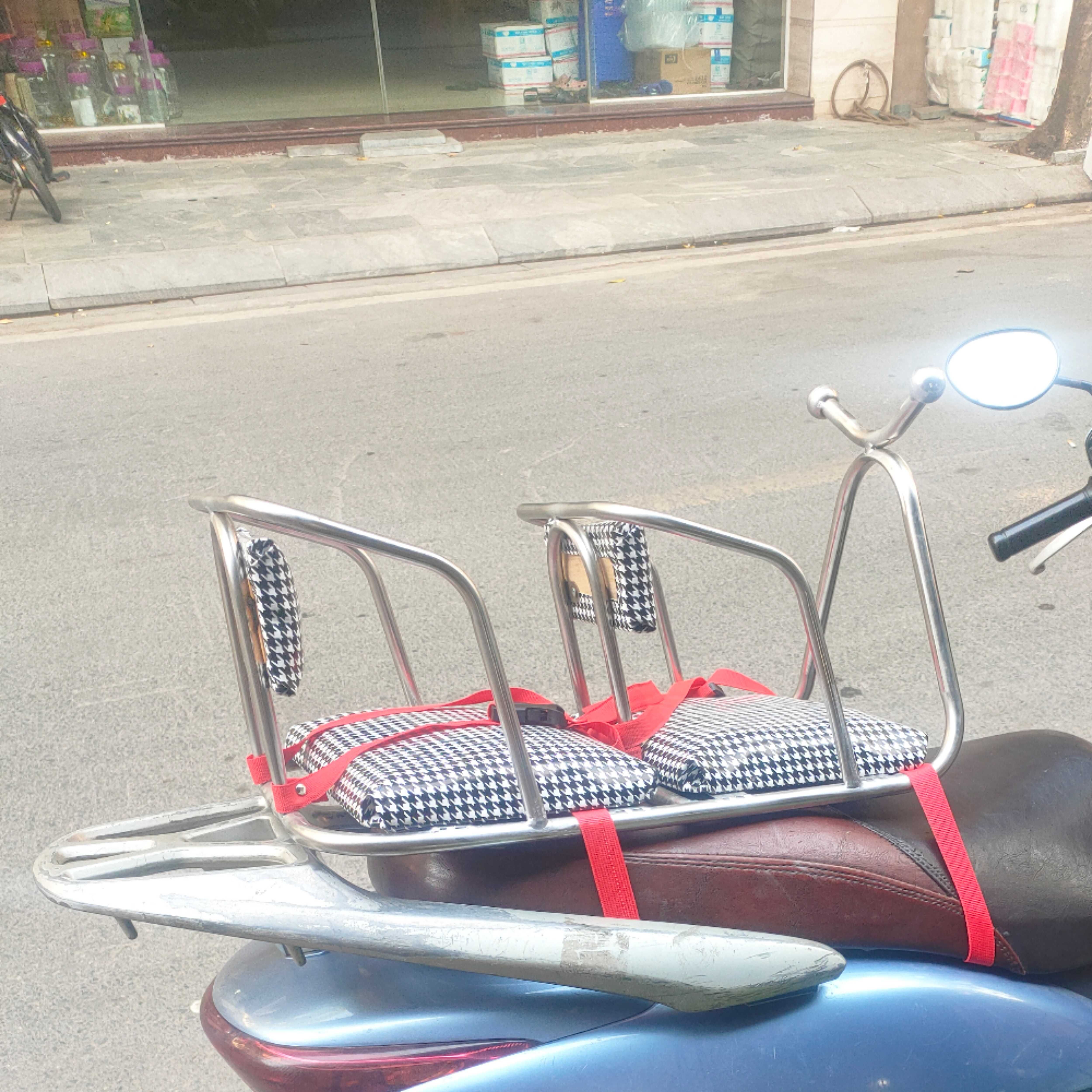 GHẾ XE MÁY INOX NGỒI SAU GHẾ ĐƠN, GHẾ ĐÔI