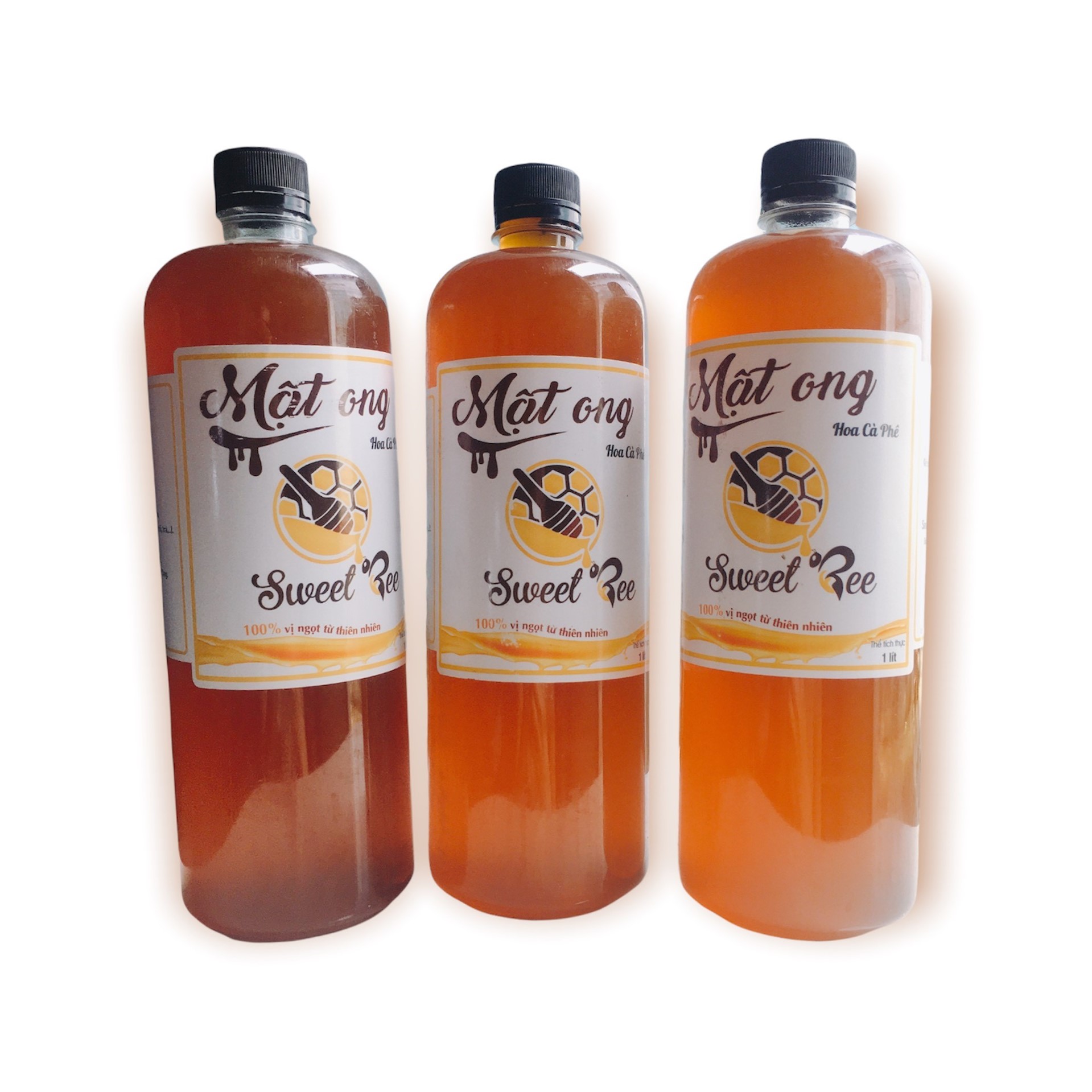 Mật ong hoa cà phê Tây Nguyên Sweet Bee 1lít/chai - nguyên chất, ăn kiêng không đường.