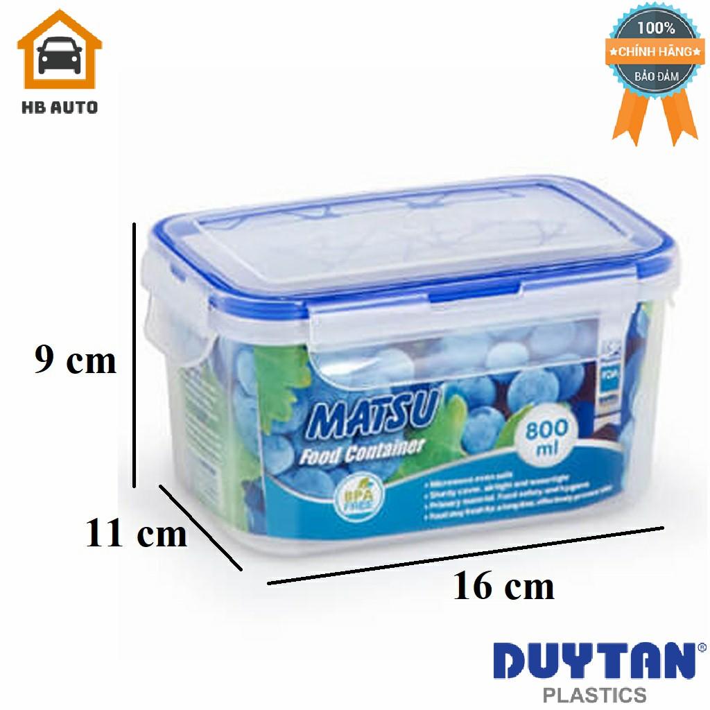 Hộp nhựa chữ nhật đựng thực phẩm duy tân matsu 800ml no.432