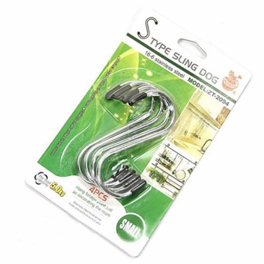 Bộ 4 móc treo đồ inox hình chữ s