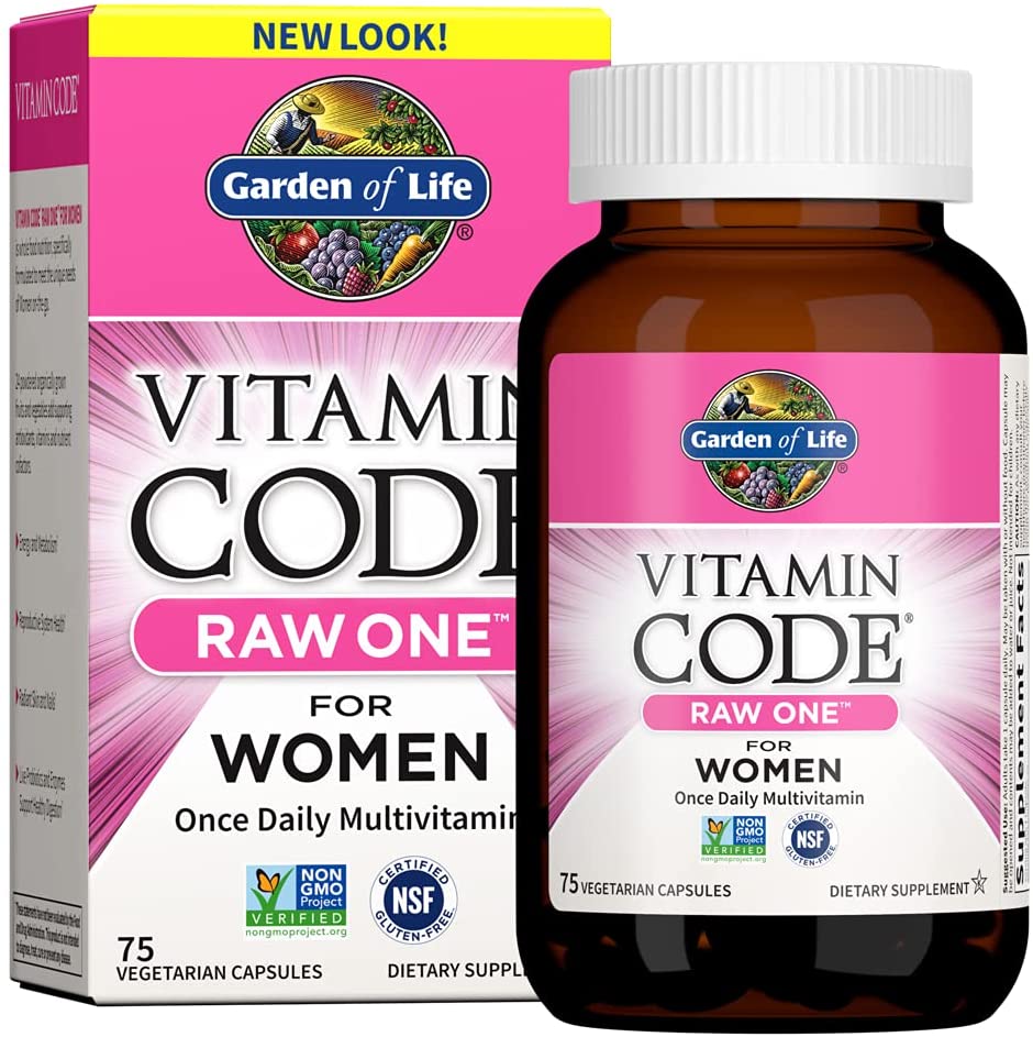HŨ 30 - 75 VIÊN ĐA VITAMIN CHO PHỤ NỮ Garden of Life Vitamin Code Raw One for Women, Once Daily Multivitamin for Women, THÀNH PHẦN THỰC VẬT - 1 VIÊN/NGÀY