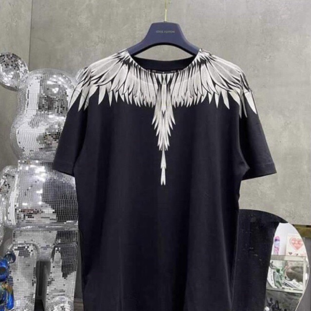 Ảnh thật) Áo phông cánh chim trắng nam nữ tay lỡ mẫu siêu hót hè, Áo thun lông công cổ vai sắc nét thời trang trẻ trung hè 2023